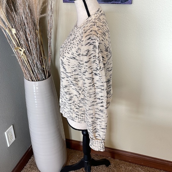 J. Crew Speckled Cotton Crew Neck Sweater Item H4658 Ivory Charcoal Size S - Picture 9 of 14